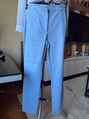 Zara Light Blue Pin Dot Dress Pants